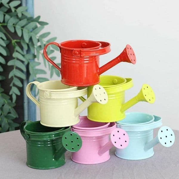 Metal Watering Can Garden Flower Kettle Mini Small Water Spraying Pot Sprinkle with Large Capacity For Kids Adult w260410BJ