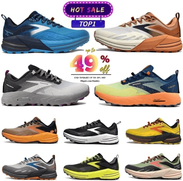 Cascadia 16 designer Mens Running Shoes Women Cushioned Rock trail hiking shoes Ghost Hyperion Tempo Black White Grey Yellow Orange Tn Plus Sneakers