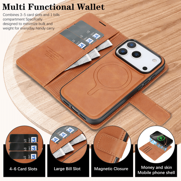 New Magnetic Phone Case Compatible with All iPhone Models - Leather Flip Stand Card Storage Full Protection Premium Pick