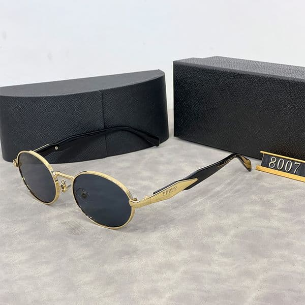 Designer Polarized Sunglasses Metal Sunglasses for Women Men Ellipse Frame Sunglass Glasses Goggle Adumbral Outdoor Eyeglasses UV400
