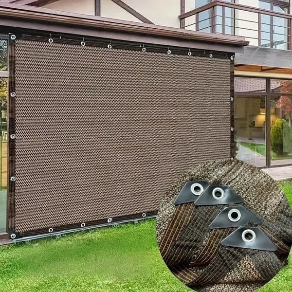 Durable Brown UV Protection Canopy Outdoor Sun Shade Net for Garden Patio Plant Sunshade Sail Greenhouse Pavilion 260414BJ