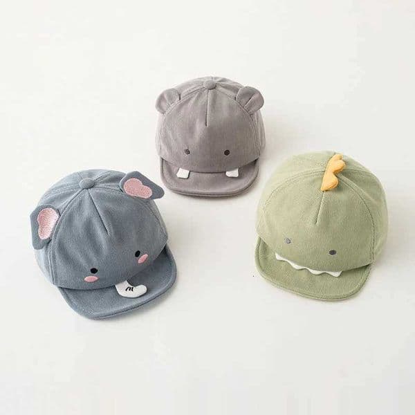 Cute Animal Baby Baseball Hat Cartoon Dinosaur Rabbit Infant Peaked Cap Solid Color Kawaii Soft Brim Kids Sun Hats Z260415