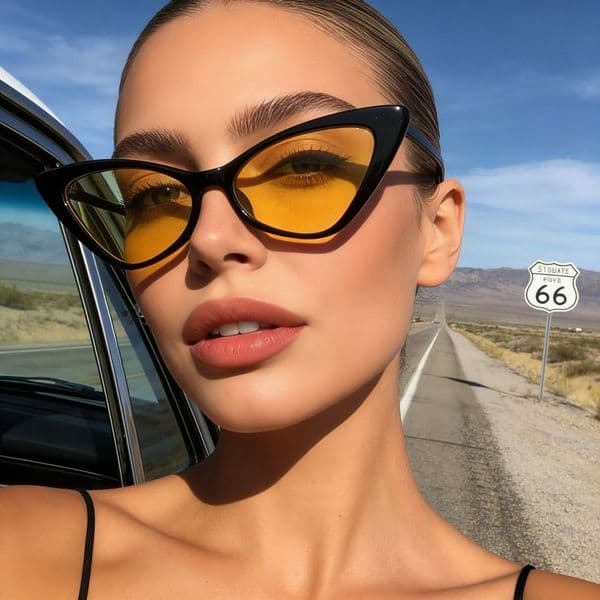 Small-frame cat-eye sunglasses, unique street style, internet celebrity UV protection for women, high-end fashion sunglasses