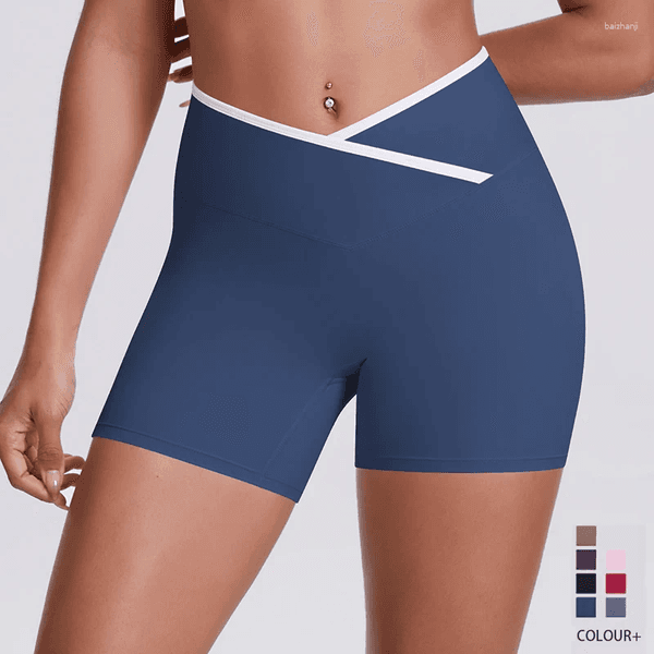 Women's Shorts V Shaped Waist Head Women Sport Yoga Gym Workout Running High Push Up Hip Cycling Fitness