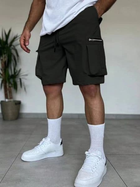 Summer Mens Cargo Shorts Stereo Large Flap Pocket Pantss with Zipper n Casual Versatile Fashionable Bottoms Suitable for Travel Leisure and Entertainment 260414