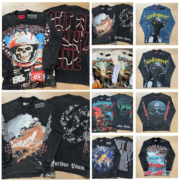 Designer Long T-shirt Godspeedd shirt fashion trend printed pattern design Tshirts Top Spring Summer Men Women Casual loose Long Sleeve shirts tshirt