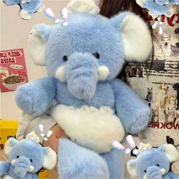 FFB 35/45cm Kawaii Cute Elephant Wear Paper Diaper Plush Toys Animal Soft Comfy Fluffy Plushies Soothing Baby Appease Doll 26W0415
