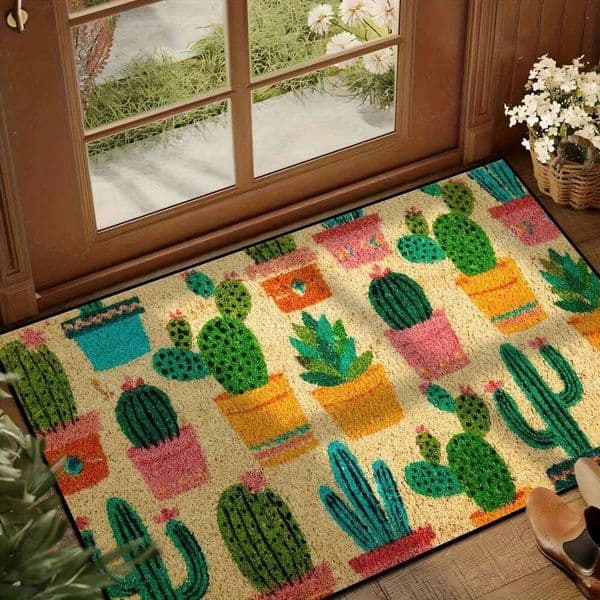 VIKAMA Cactus Colorful Floor Washable Doormat Welcome Mat Rug Bedroom Carpet For Room Home Dec 26Y0415