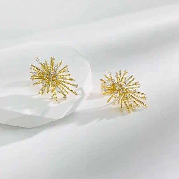 New Fireworks Zircon Earrings and Earstuds for Womens Fashion Light Luxury Personalized and High end Earrings L260415