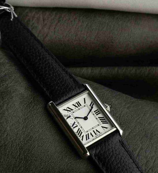 Top quality tanks watch women mens watch super clone watch designer watch swiss quartz movement sapphire crystal glass leather strap 22mm with box YUP0