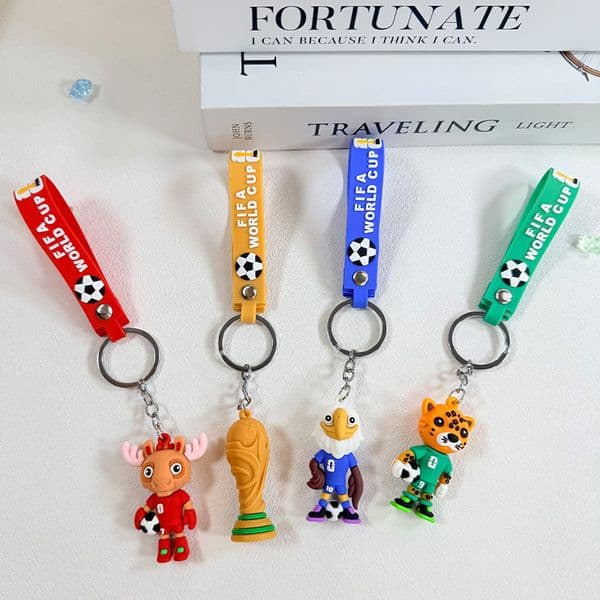 World Cup 2026 Party Favor: Cute Cartoon Soccer Player Keychain for Fans