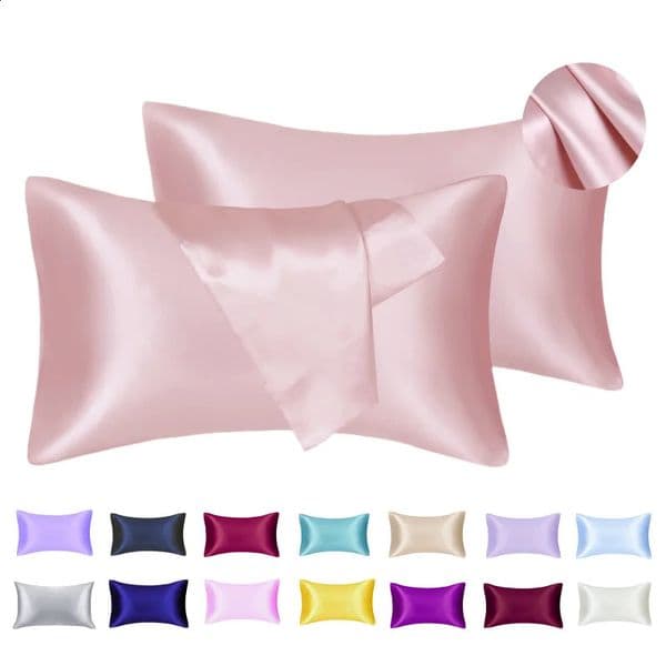 Mulberry Silk Pillowcase for Hair Skin Care AntiFrizz Satin Pillow Case QueenKing Super Soft Hypoallergenic Bedding Cover 260414