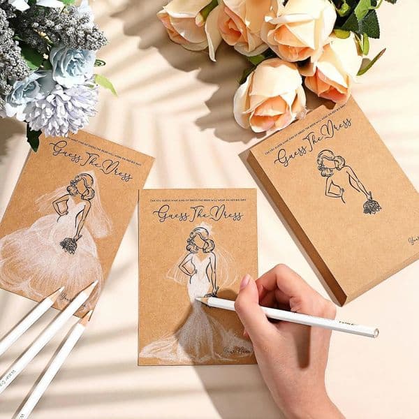 20pcsset Guess the Dress Bridal Shower Games for Guests Wedding Cards Fun Party Supplies Ideas 260414