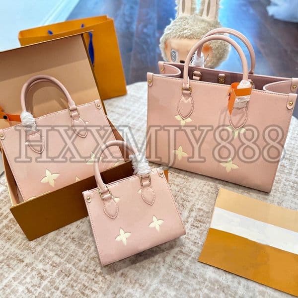 26Ss High Quality Luxurys Designer Totes Bags Onthego Colorful Flwoer Leather Handbag Shouder Crossbody Charm Ladies Fashion Shopping Commute Bag Purse