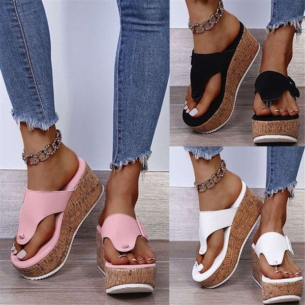 Cross-border 2025 Summer New Large Size designer sandals slippers Flip-Flops Casual Fashion Wide-Edged Outdoor Beach Women's Thick-Soled Sandals