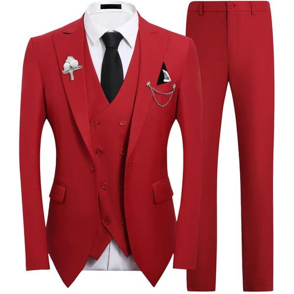 Mens wedding suit slim fit and stylish grooms wedding attire British style three-piece suit for art exams