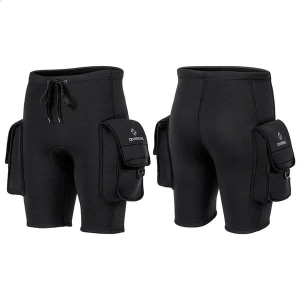 Men Wetsuit Shorts 3mm Neoprene Diving Shorts with Pocket Man Surfing Pants for Water Sports Swimming Snorkeling Boating Scuba 260414BJ