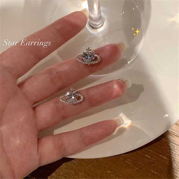 Trendy Zircon Heart Earrings Women French Retro Personality Versatile Temperament Stud Earrings Jewelry eh300 L260520
