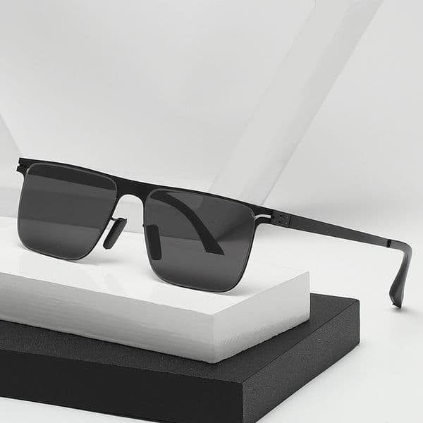 Steel Frame Polarized Sunglasses for Men, New Trendy Style, Tear-Off Lens, Driver's Driving Sunglasses, UV Protection Glasses