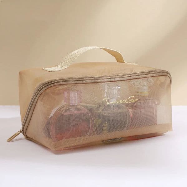 Transparent Mesh Pillow Cosmetic Bag Travel Tote Makeup Toiletry Storage Pouch Washbag Large Capacity Organizer Zipper Bags 260414