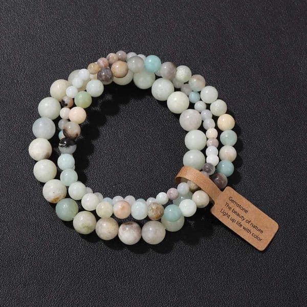 3pcs Natural Stone ite Bracelet 4 6 8 mm Beads Pink Zebra Tree Agates Stretch Elastic Bracelet Set For Women Men Jewelry H260416