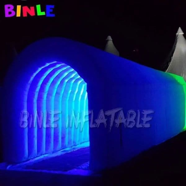 12mLx6mWx4mH (39x20x13ft) Outdoor promotional LED light inflatable tunnel tent,sport channel for wedding party event entrance