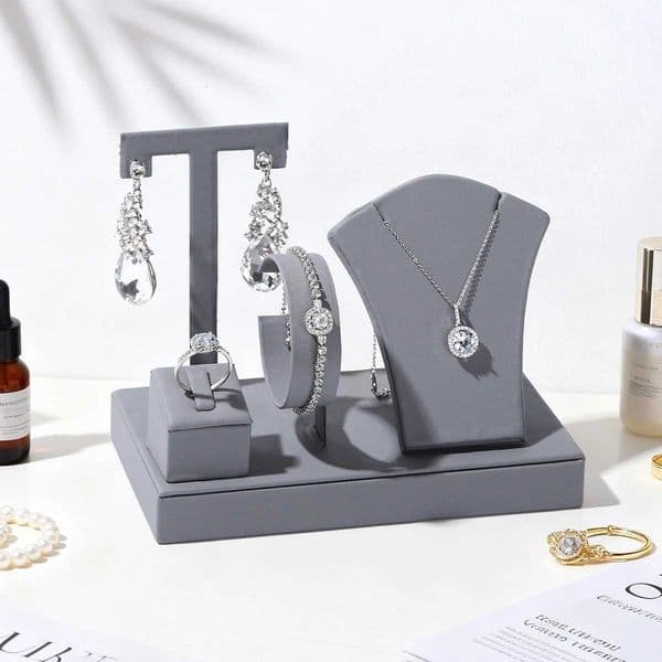 1Pc Paper Velvet Vanity Jewelry Set All-in-One Soft Velvet Anti-Scratch Wearable-Shape for Preview Lightweight Space-Saving c2604