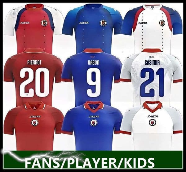 2025 2026 Haiti World Cup soccer jerseys 26 27 BELLEGARDE PIERROT LOUICIUS NAZON Maillot de Home blue Away white 3rd Men Kids football shirt Kit Fans Uniforms