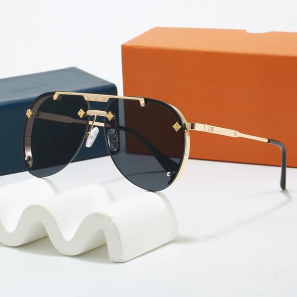 Sunglasses for women designer Outdoor Shades women fashion Metal Oval luxury Half Frame Sunshade mirror polarized UV400 protection Glasses With box AAAAA