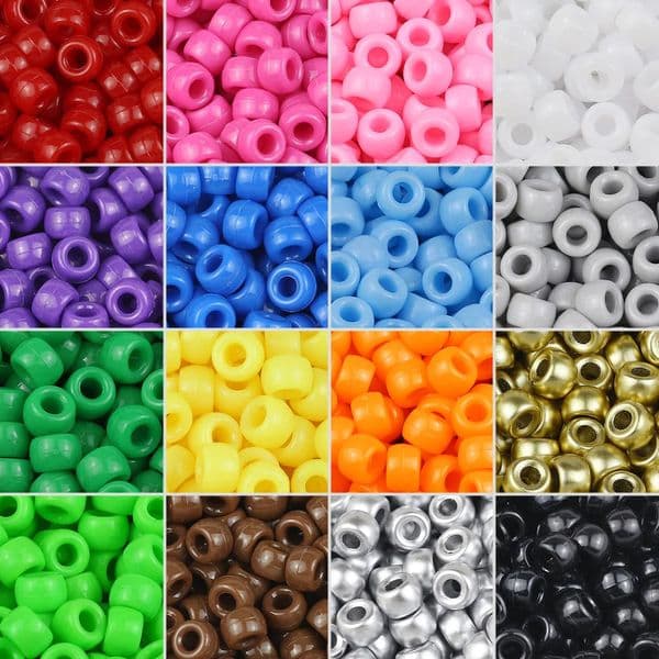 100200400pcs 6x9mm Solid Color Large Hole Beads DIY Jewelry Making For Friendship Bracelets Hair Braids Craft Supplies 260409
