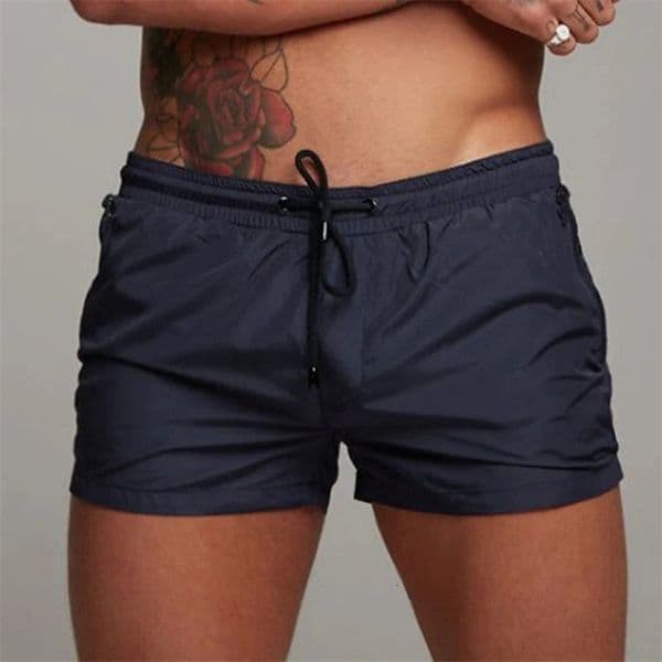 Mens Shorts Outdoor Running Pocket Drawstring n Elastic Waist Solid Color Comfortable Breathable Blend Shorts 260410BJ