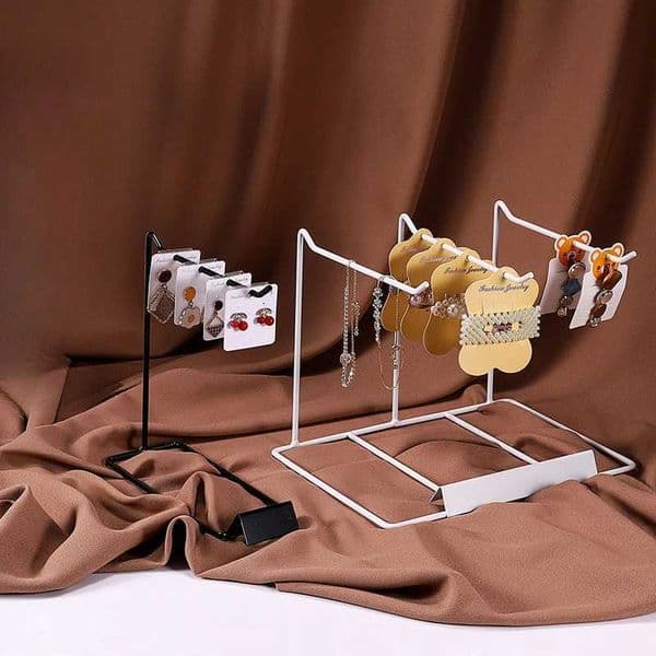 Creative Jewelry Display Stand Iron Earrings Necklace Bracelet Keychain Storage Rack Desktop Sundries Hanger Holder Counter Prop c2604