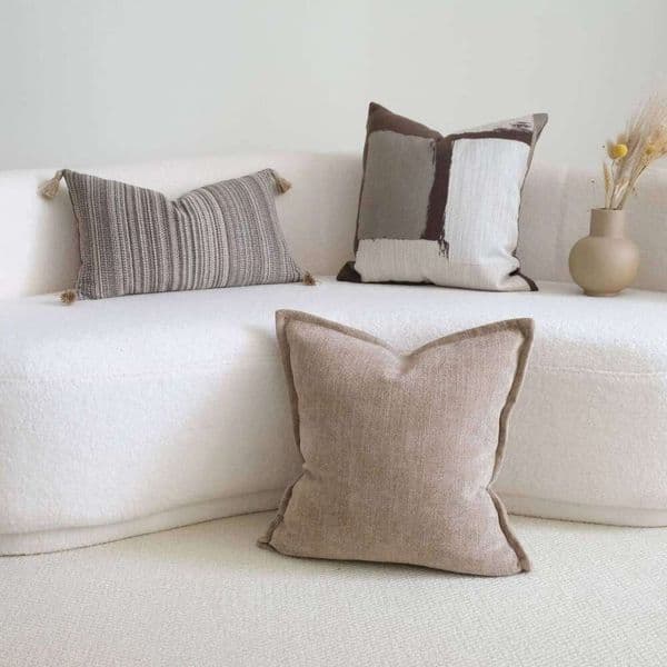 Coffee Series Wabi Sansi Wind Edge Press Chenier Waist Pillow Cover Sofa Cushion Model Room Quilt Pillowcase 26W0416
