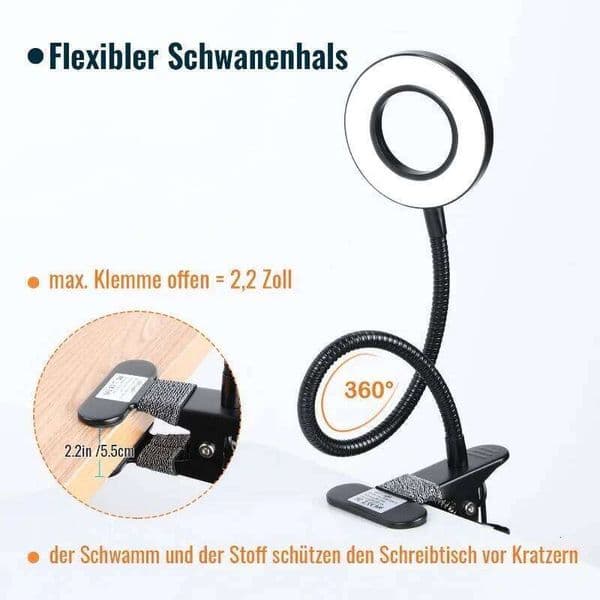 Clip Creative USB Student Eye Protection Reading Desk Universal Hose Bedside Lamp Tone Dimming 26W0416