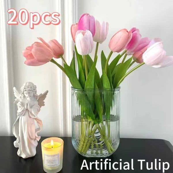 5-30Pcs Premium Tulip Artificial Flowers Real Touch Tulip Bouquet Decorative for Wedding Home Party Christmas Candy Birthday L260516