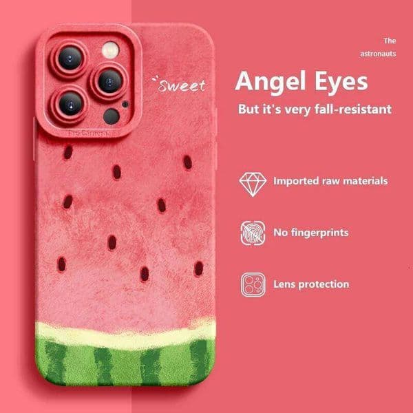 Deluxe Case For iphone 15 14 13 12 11 Pro Max X XR Xs Silicone Advanced Cell Phone Protective Cover Summer Watermelon 26Y0416