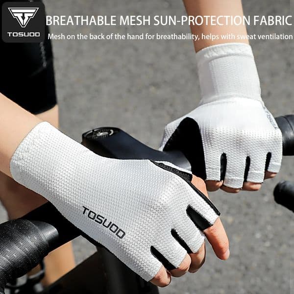 TOSUOD Professional Cycling Half Finger Gloves Antislip Shockproof Breathable SBR Pad Elastic Sport Unisex Bicycle Short 260415