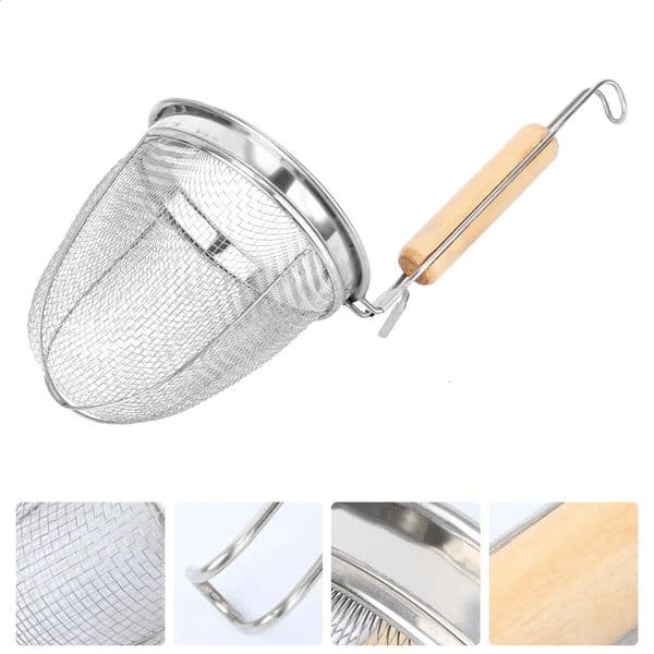 2026 New Luxury Designer Decor Room Strainer Mesh Basket Pasta Noodle Colander Stainless Steel Skimmer Fine Coffee Spaghetti Spoon Spider Fo