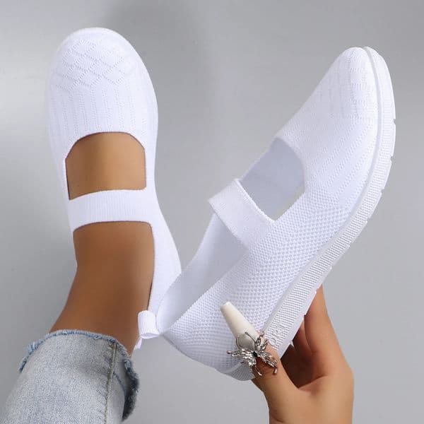 Spring womens sports shoes fashionable breathable lightweight non-slip wear-resistant casual sports shoes flat shoes 260414