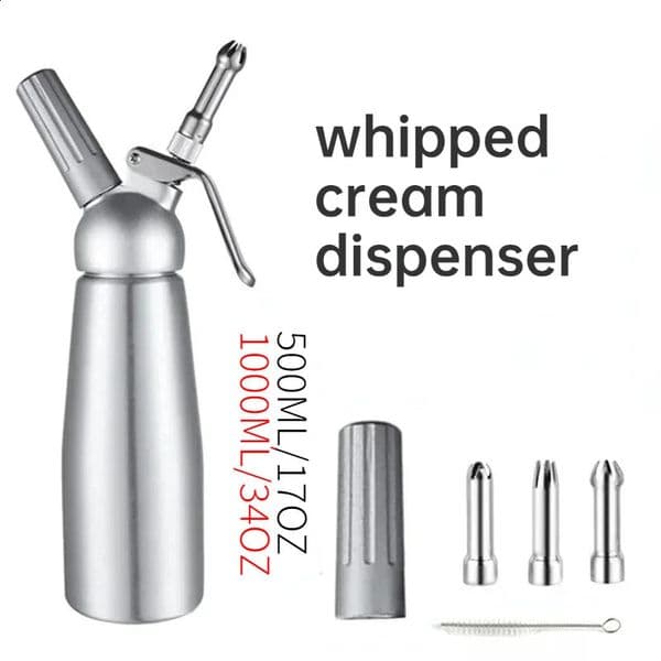 17oz 34oz Whipped Cream Dispenser 500 1000ml Cake Piping Gun Siphon Squeeze Bottle Dessert Tool Whippers 260415