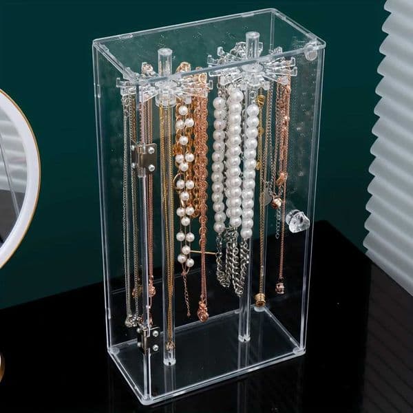 1pc Acrylic Necklace Storage Box Household Jewelry Bracelet Pendant Display Stand Large Capacity Ideal Cho for Gifts c2604
