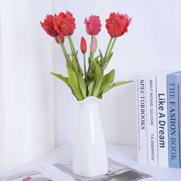 New Parrot Wave Tulip Silicone Artificial Flowers Soft and Comfortable Bouquet Home Room Living Room Desktop Floral Decoration L260516