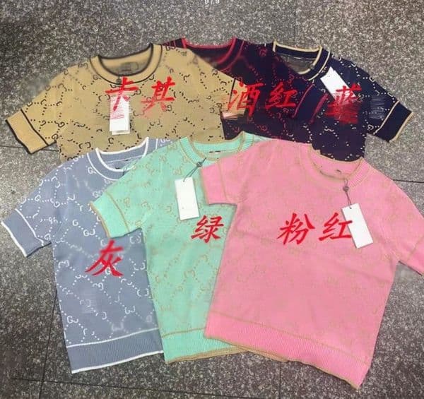 Summer New Women's Knits Tees vest polos Sweaters brand Women designer Knits T-shirts letter G fit 85-130 lb GTX