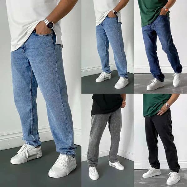 Business Mens Jeans Casual Straight Stretch Fashion Classic Blue Black Work Denim Trousers Male Clothing S-3XL 260415