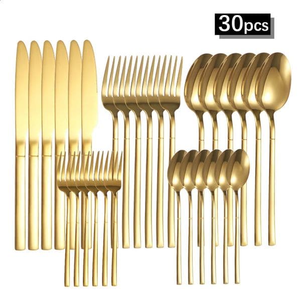 630pcs Stainless steel cutlery set highend steak knife fork dessert spoon suitable for restaurant banquets parties 260415BJ