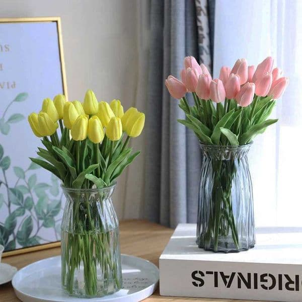 20pcs/3pc/5pc/10pc Bouquet Silicone Artificial Tulip Wedding Home Decoration Bouquet with Stems for Home Wedding Decoration L260516