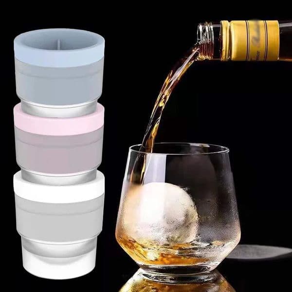 Silicone Ice Maker Food Grade Sphere Mold Stackable Slow Melting DIY Ball For Cocktail Whiskey Drink Home Bar 260415