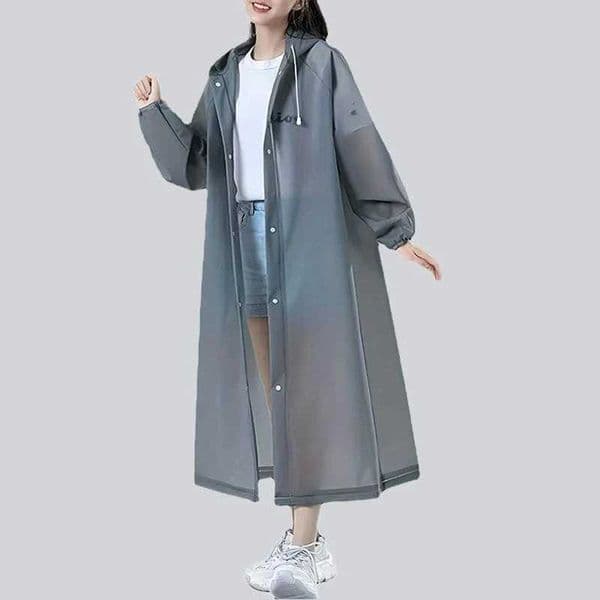 Lightweight Reusable Hooded Raincoat for Women - Waterproof EVA Rain Poncho for Outdoor Activities Z260416