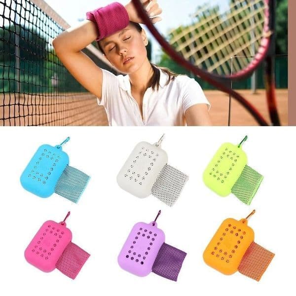 Yoga Towels Foldable Sports Feeling Cooling Ice Towel Portable Outdoor Travel Fitness Running Swim Towel Silicone Bag