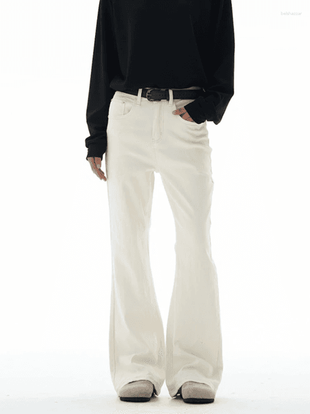 Men's Jeans Flared Pants Solid Stretch Slim Wide Legs Fashion Trousers Hip Hop Casual Hippie Male Streetwear